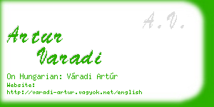 artur varadi business card